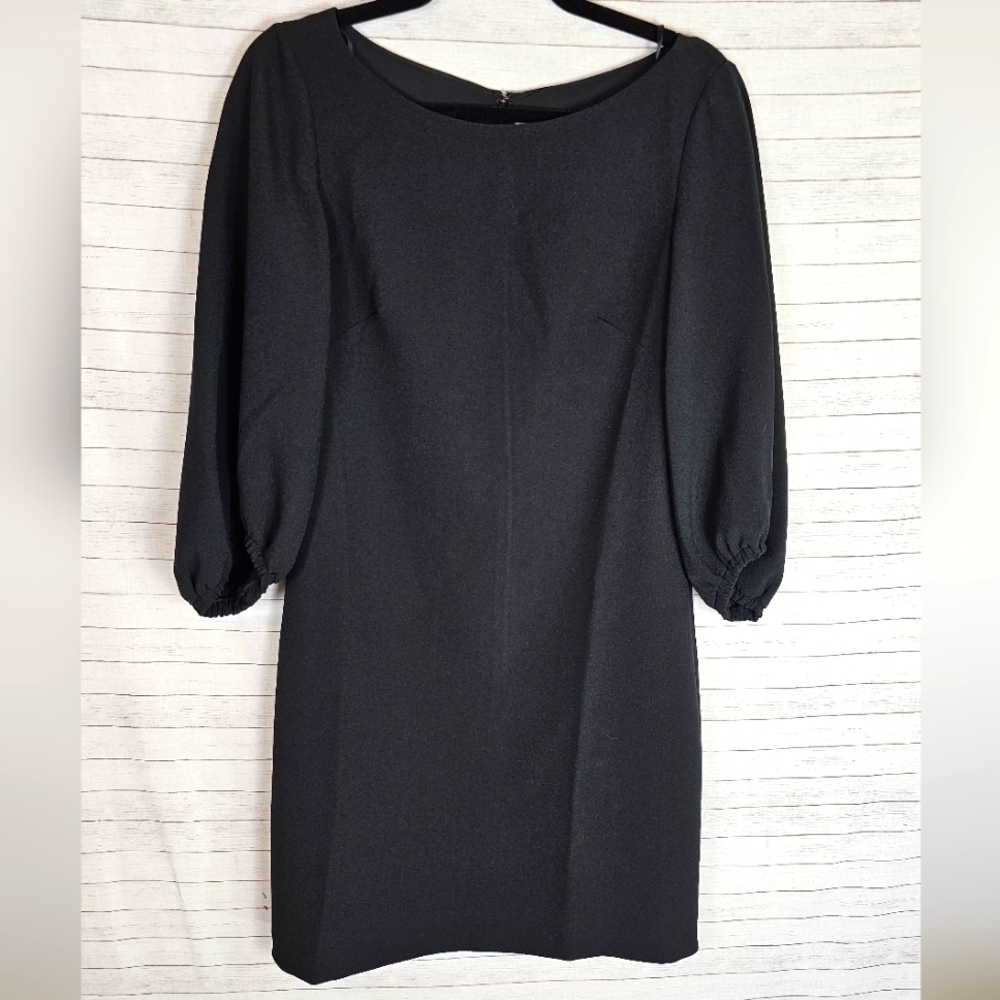 ELIZA J BLACK SHIFT DRESS W PIRATE SLEEVES, SZ 6